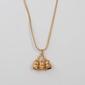 Organic tri-bell necklace