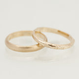 Faceted raw & clean gold rings