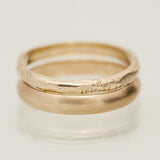 Faceted raw & clean gold rings