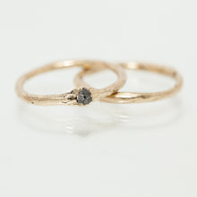 Load image into Gallery viewer, Raw black diamond &amp; Thin raw gold rings
