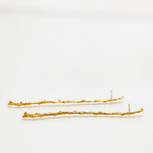 14k gold Long branch earrings