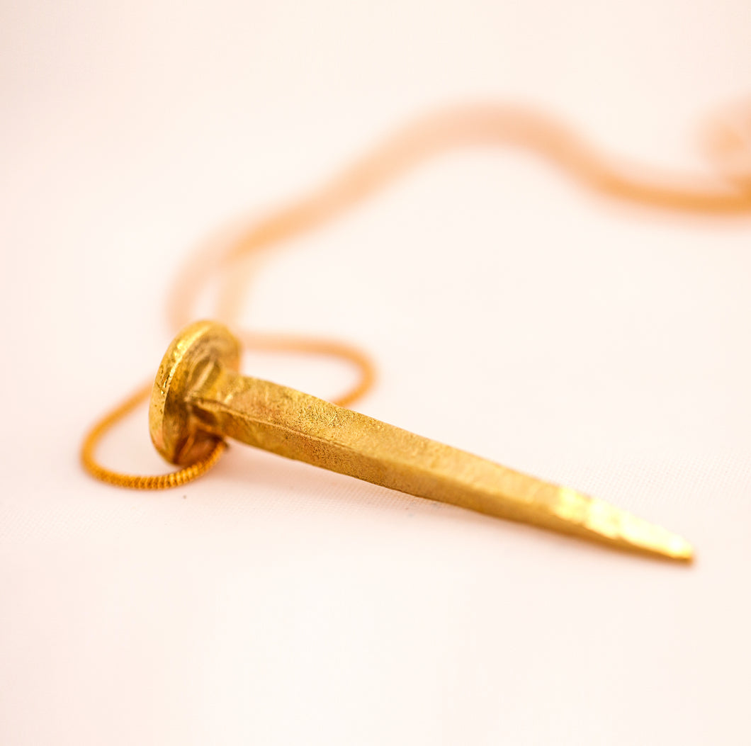 Gold plated Nail necklace