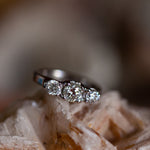 Tri-stone white diamonds ring