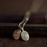 Double plate fingerprints necklace