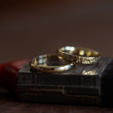 Half round & striped wedding rings