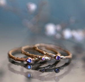 Colorful Sapphire branch rings