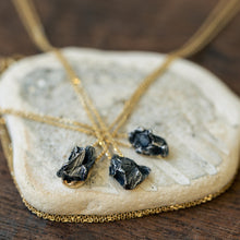 Load image into Gallery viewer, Gold Meteorite necklace

