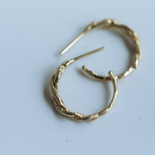Load image into Gallery viewer, Twisted branch hoop earrings
