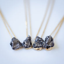 Load image into Gallery viewer, Gold Meteorite necklace
