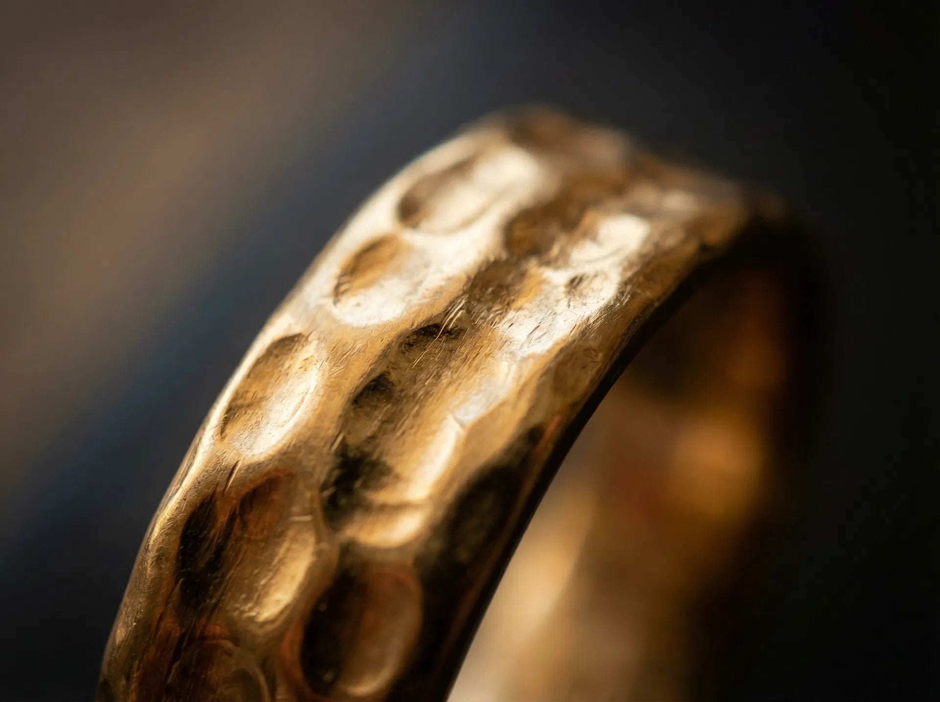 Close-up of handmade 18k gold texture